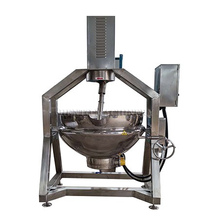 double jacket frying pan with stirer